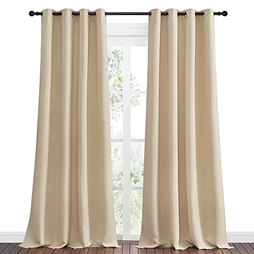 Bedroom Room Darkening Curtains (Biscotti Beige / 55"W x 120"L (Pack of 2))