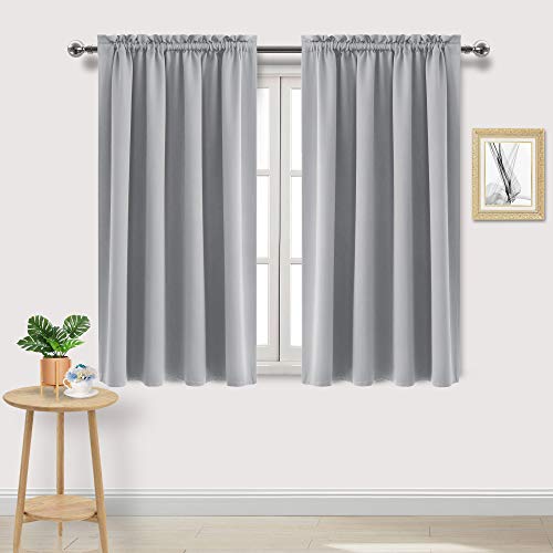 Blackout Curtains for Bedroom Living Room 52 x 54 Inch Long 2 Panels (Silver Grey / 52"W x 54"L (Pack of 2))