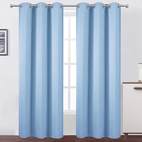 Sky Blue Thermal Blackout Curtains (Sky Blue / 38"W x 84"L (Pack of 2))