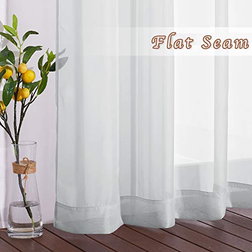 Soft Voile Sheer Curtains for Bedroom (Light Gray / 54"W x 90"L (Pack of 2))