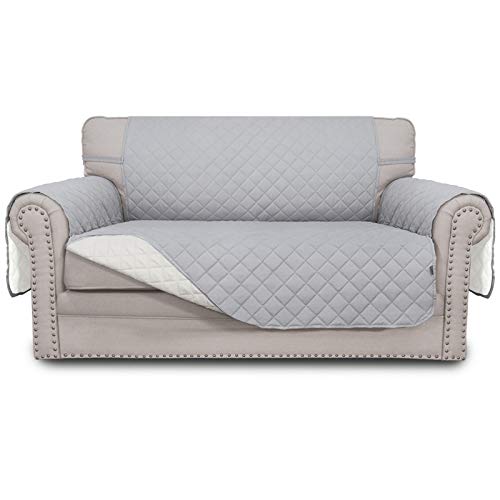 Reversible Couch Cover (Light Gray/Ivory / Medium Loveseat)