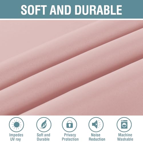 Pink Blackout Curtain for Living Room Thermal Insulated Window Treatment Curtain Extra Long 102 inch Length Solid Grommet Top Blackout Drape (52"W x 102"L (Pack of 1) / Baby Pink)