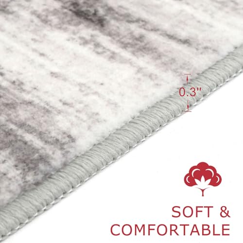 Modern Abstract Hallway Runner (Grey/Light Beige/Brown / 2' x 12' (Runner))