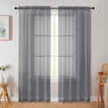 Grey Sheer Curtain for Bedroom Living Room 78 Inches Long 2 Panels Set (Grey / 42"W x 78"L (Pack of 2))