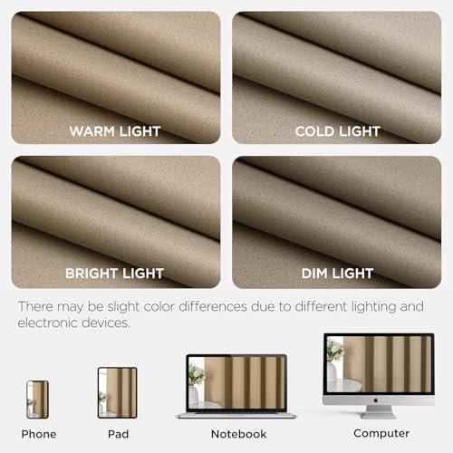 Blackout Patio Sliding Door Curtains (Light Beige / 100"W x 96"L (Pack of 1))