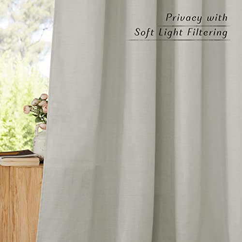 Gray Linen Curtains 108 inches Long for Living Room (Grey / 55"W x 108"L (Pack of 2))
