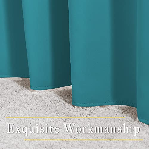 Blackout 80 inch Curtains for Doorway (Peacock Teal / 46"W x 80"L (Pack of 2))