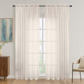 Cream Sheer Curtains 84 Inches Long 2 Panels Set (Cream / 59"W x 84"L (Pack of 2))