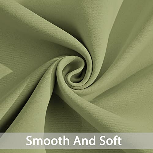 Blackout Curtains 38x63 inch Sage Green Thermal Drapes (Sage Green / 38"W x 63"L (Pack of 2))