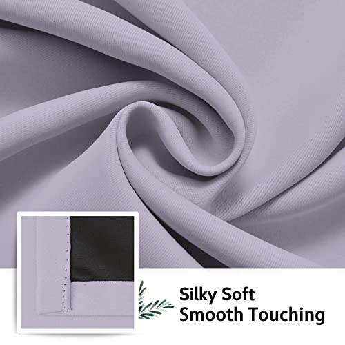Lilac 100% Blackout Curtains Room Darkening Living Room 84 Inch (Lilac / 38"W x 84"L (Pack of 2))