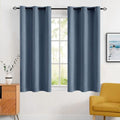 Stone Blue Blackout Bedroom Curtains 63 Inch Long Light Blocking (Stone Blue / 42"W x 63"L (Pack of 2))