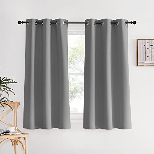 Silver Grey Bedroom Curtains 60 inch Length 2 Panels Set (Silver Gray / 34"W x 60"L (Pack of 2))