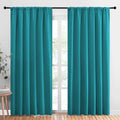 2 Panels Blackout Curtains (Peacock Blue / 62"W x 84"L (Pack of 2))