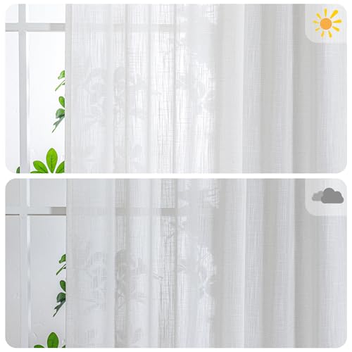 Natural Linen Living Room Curtains (100"W x 95"L (Pack of 1) / Beige White)
