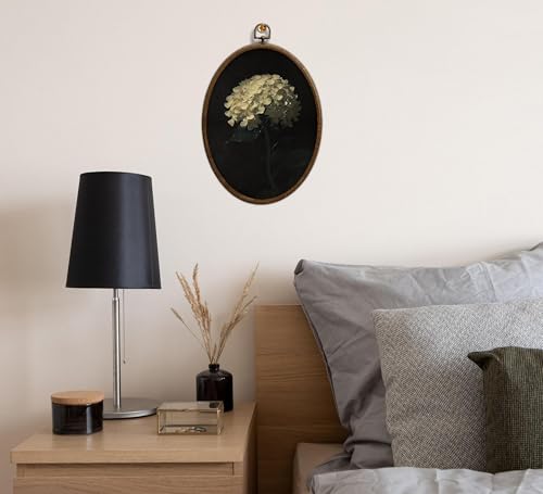 Vintage White Hydrangea Oval Wall Art (Floral Decor, 16)