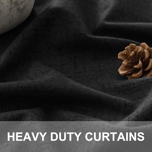 72 Inch Blackout Curtains for Living Room 2 Panel Burg Complete Black Out Thermal Insulated Darkening Back Tab Pleated Lightweight Noise Reducing Saver Energy Saving Long Curtain for Bedroom 72 Length (Black / 52"W x 72"L (Pack of 2))