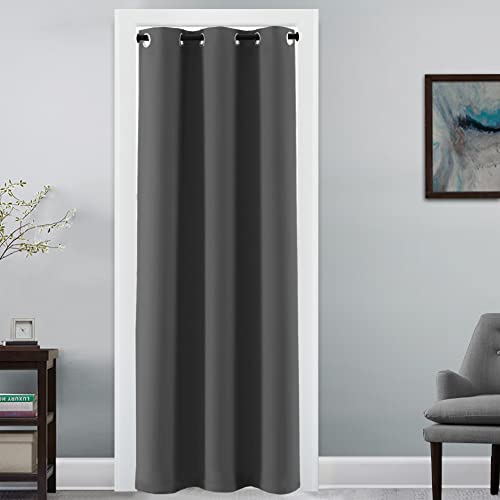 Doorway Curtain Blackout Closet Door Curtain Room Divider Window Treatment Curtain for Bedroom Thermal Insulated Privacy Drape Soundproof Grommet (42"W x 80"L (Pack of 1) / Charcoal Gray)