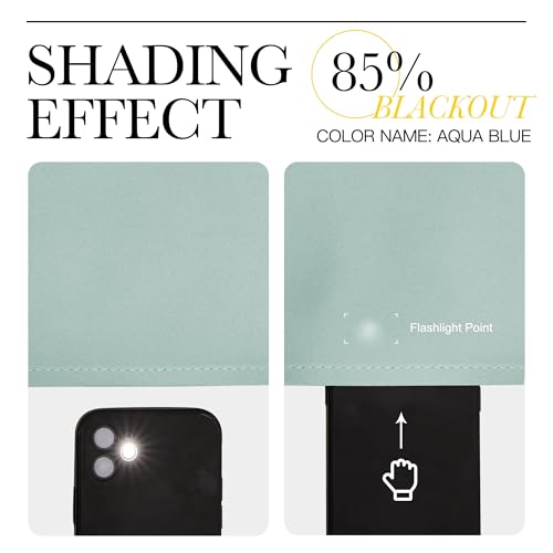 Blackout Curtains for Living Curtains (Aqua / 34"W x 72"L (Pack of 2))