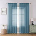 Stone Blue Sheer Curtains 78 Inches Long 2 Panels Set for Living Room (Stone Blue / 42"W x 78"L (Pack of 2))