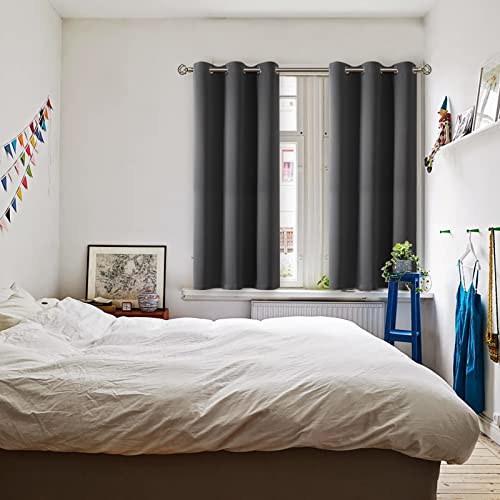 Blackout Curtains for Bedroom (Dark Grey / 38"W x 54"L (Pack of 2))