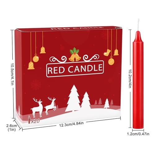 Set of 20 Red Candles (Red-4" 20)