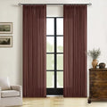 Chestnut Brown 84 Inch Pinch Semi Sheer Pleated Linen Curtains 2 Panel Set (Chestnut Brown / 40"W x 84"L (Pack of 2))
