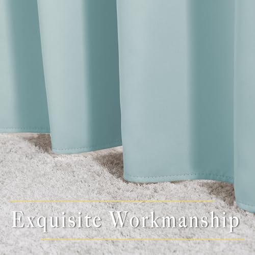 Room Darkening Curtains for Living Room 84 inches Long (Sky Blue / 52"W x 84"L (Pack of 2))