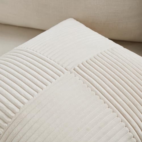 2 Packs Cream Long Lumbar Decorative Throw Pillow Covers 16x24 Inch for Couch Bed Sofa (Cream / 24" x 16" (Pack of 2))