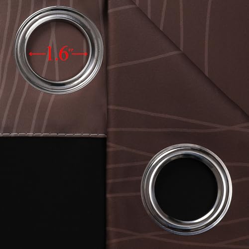 Brown and Yellow Blackout Curtains 52Wx96L Inch 2 Panels (Brown and Yellow / 52"W x 96"L (Pack of 2))