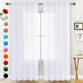 Sheer Voile Window Treatment Rod Pocket Curtain Panels for Kitchen Bedroom Living Room Drapes Sunlight Filtering Privacy Semi Home Decor Assorted Colors Sizes (Optical White / 52"W x 72"L (Pack of 2))