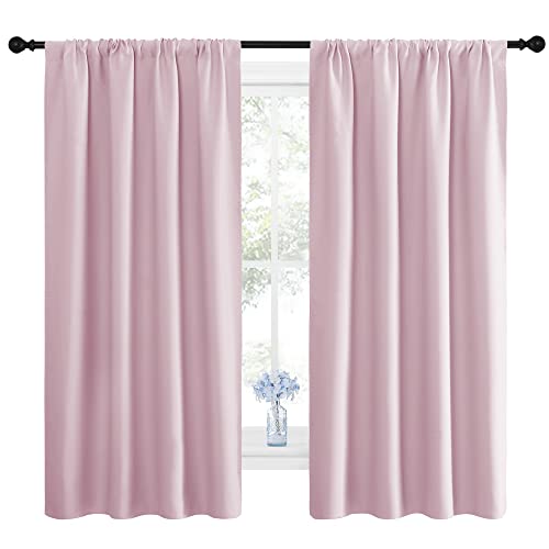 Baby Pink Blackout Curtains for Girls Room 42" w x 63" L 2 Panels (Baby Pink / 42"W x 63"L (Pack of 2))