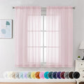 Sheer Curtains 63 Inch Length 2 Panels (Blush Pink / 42"W x 63"L (Pack of 2))