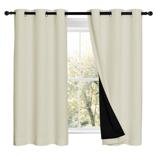 Warm Curtains for Winter (Beige / 42"W x 54"L (Pack of 2))
