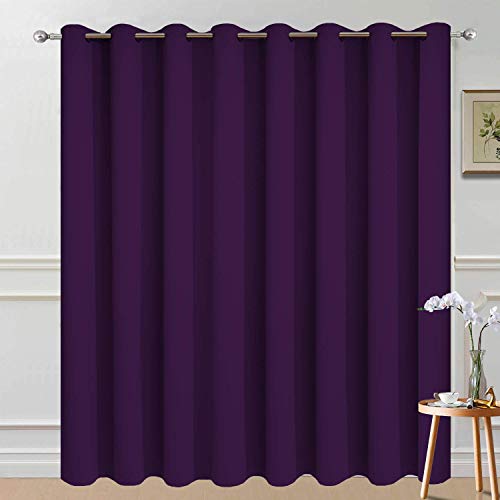 Purple 100% Blackout Patio Door Curtain Panels W100 x L84 (100"W x 84"L (Pack of 1) / Purple)