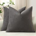 Throw Pillow Covers 22x22 Dark (Dark Grey / 22" x 22" (Pack of 2))