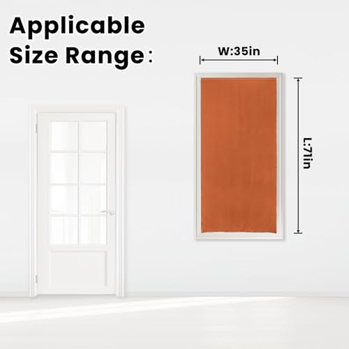 Self Adhesive Curtains Portable Blackout Curtain Simple and Easy to Install Bedroom Window Thermal Lnsulated Kitchen Room Darkening Black Small Drapes (35"W x 71"L (Pack of 1) / Orange)