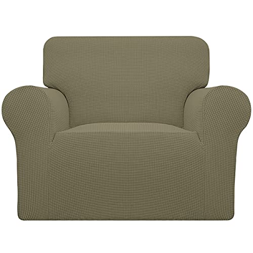 Stretch Chair Slipcover with Arm Washable Khaki (Small Chair / Khaki)