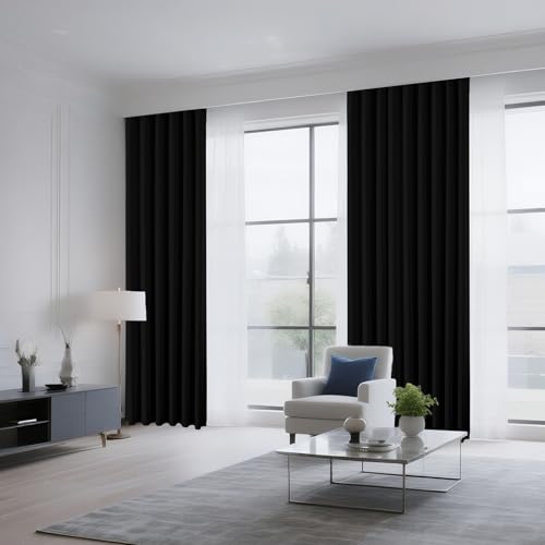 Custom Blackout Curtains for Bedroom Living Room (Black / Customsize)