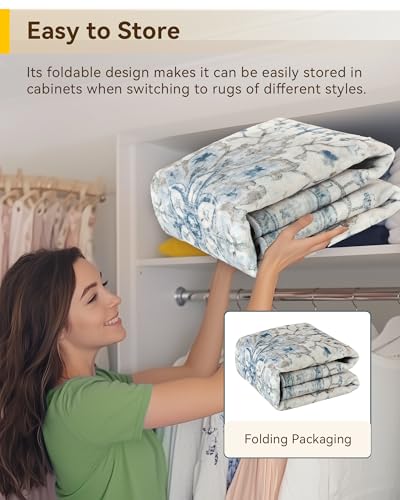 Washable Area Rug (Blue/White/Gray / 5' x 8' (Rectangular))