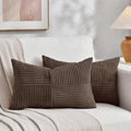 2 Packs Dark Brown Long Lumbar Decorative Throw Pillow Covers 12x24 Inch for Couch Bed Sofa (Dark Brown / 24" x 12" (Pack of 2))