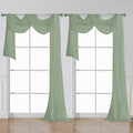 Sage Sheer Curtains 144 inch Extra Long (Sage Green / 42"W x 144"L (Pack of 2))