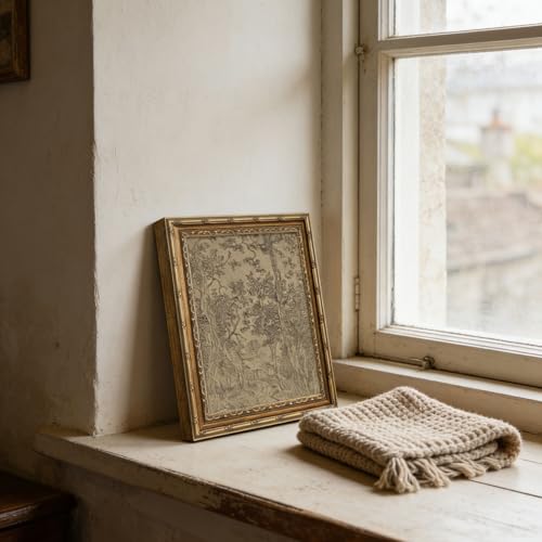 Vintage Gold Framed Wall Art Antique Sketch Landscape Wall Decor Picture Dark Moody Retro Country Farmhouse Gallery Aesthetic Poster Print for Living Room Bedroom Kitchen Shelf 12x16in (Antique Sketch / 16"l X 12"w)