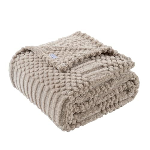 90x90 Inch Brown Queen Large Blanket (Light Brown / Queen(90x90))