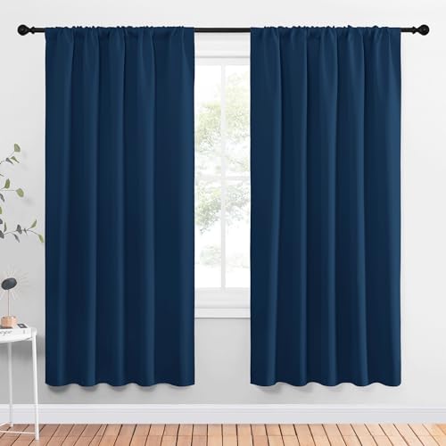 Window Curtains Blackout Drapes (Moroccan Blue / 52"W x 72"L (Pack of 2))