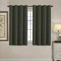 Blackout Curtain for Living Room Small Window Kitchen Blackout Curtains 45 inch Length Energy Saving Solid Grommet Blackout Drape (52"W x 45"L (Pack of 1) / Olive)