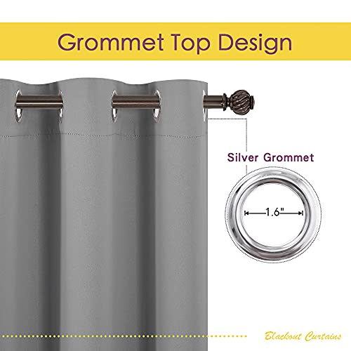 Room Darkening Curtains for Living Room (Silver Gray / 34"W x 80"L (Pack of 2))
