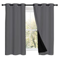 Grey 100% Blackout Curtains 2 Panels with Black Liners (Grey / 42"W x 54"L (Pack of 2))