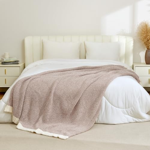 Heather Taupe Throw Blanket for Couch (Heather Taupe / Throw-XL (50"x70"))