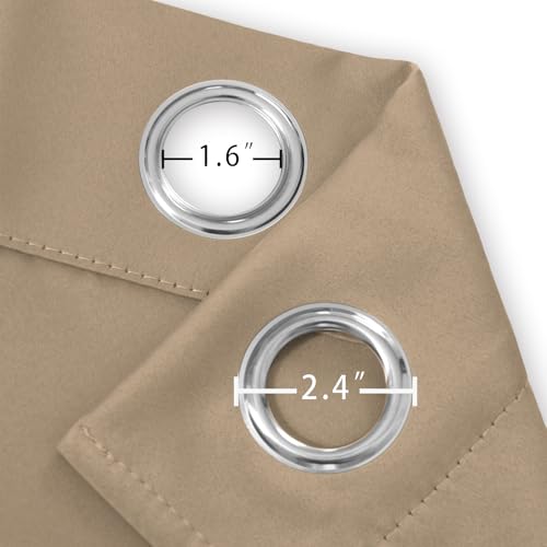 Natural Blackout Curtains 42 x 54 Inch Length Set of 2 Panels Grommet Bedroom Curtains for Living Room (Natural / 42"W x 54"L (Pack of 2))