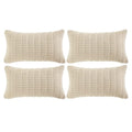 4 Packs Decorative Throw Pillow Covers for Living Room Couch Bed (20" x 12" (Pack of 4) / Cream)